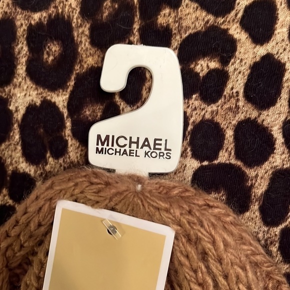 Brand New Michael Kors Cable Knit Winter Beanie Hat w/ Rib Brim Bill Camel main image 13